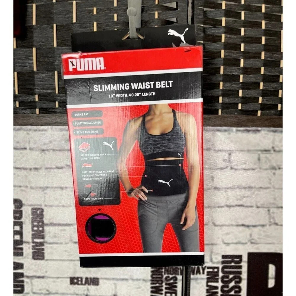 Puma Fuchsia-Black Neoprene Velour Closure Slimming Waist Belt